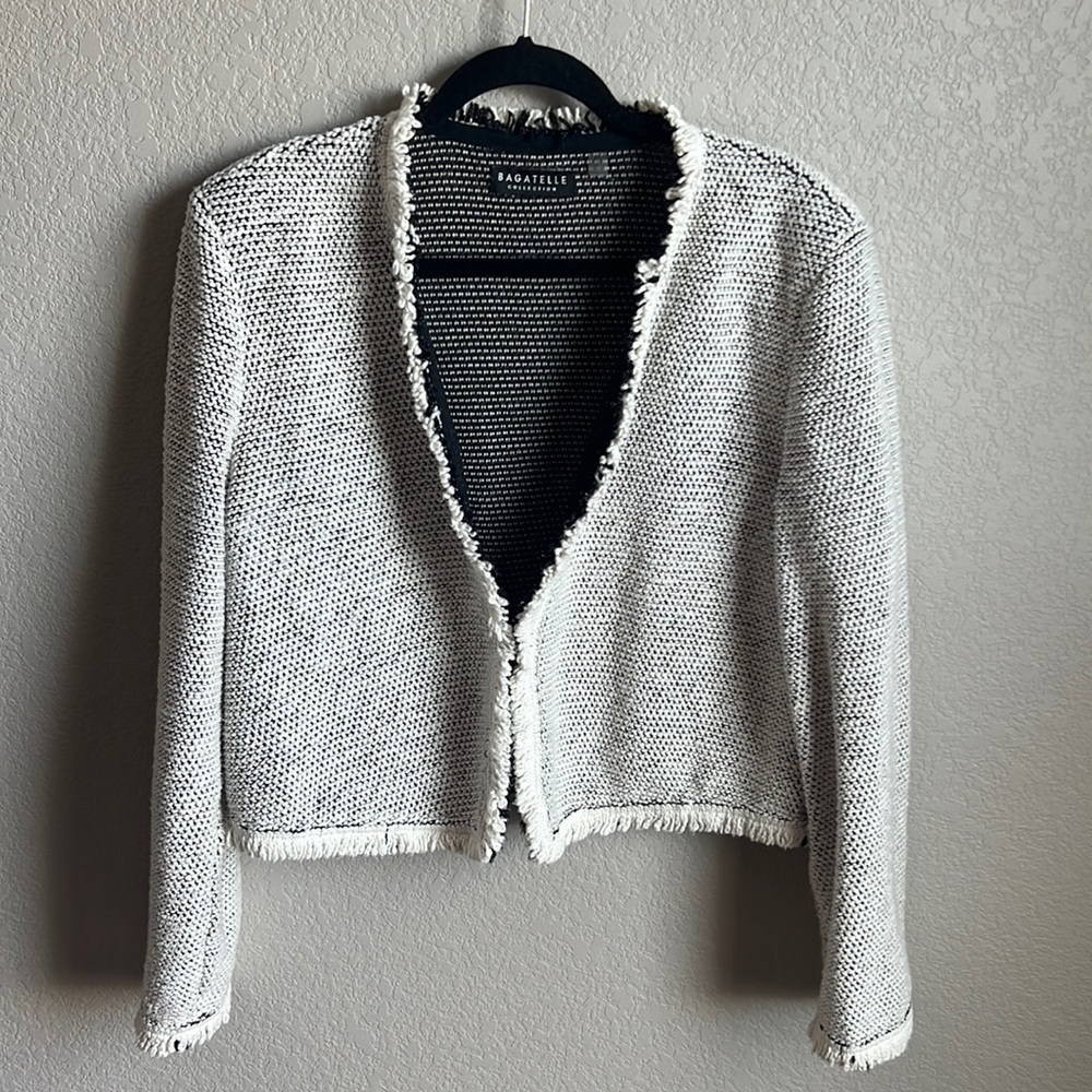 Bagatelle Collection Black & Ivory Blazer with Shoulder Pads Size XL